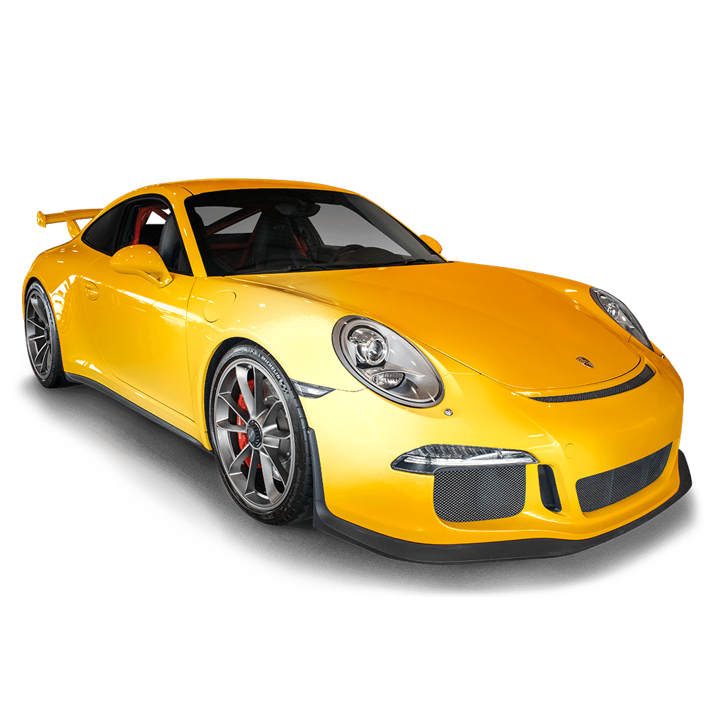 yellow porsche